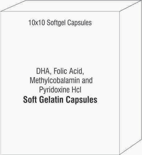 Softgels of DHA Folic Acid Methylcobalamin and Pyridoxine Hcl