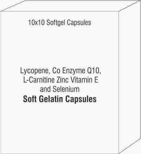 Lycopene Co Enzyme Q10 L-Carnitine Zinc Vitamin E and Selenium Softgel Capsules