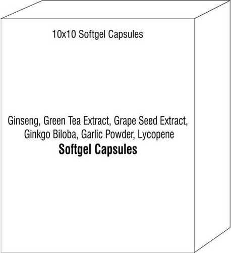 Soft Gel Capsules of Ginseng Green Tea Extract Grape Seed Extract Ginkgo Biloba Garlic Powder Lycope