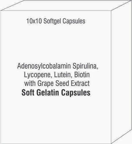 Adenosylcobalamin Spirulina Lycopene Lutein Biotin with Grape Seed Extract Softgel Capsules
