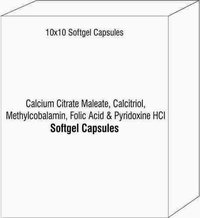 Calcium Citrate Maleate Calcitriol Methylcobalamin Folic ACid and Pyridoxine HCI Softgel Capsules
