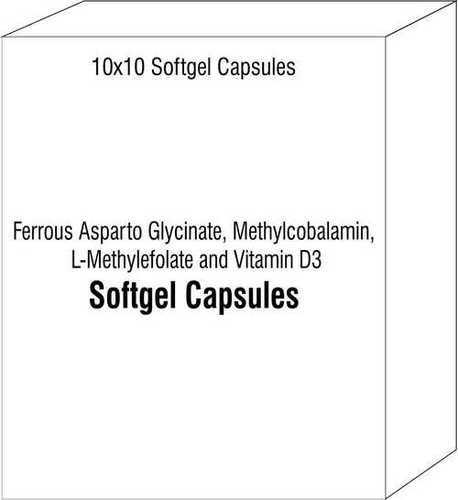 Ferrous Asparto Glycinate Methylcobalamin L-Methylefolate and Vitamin D3 Softgels