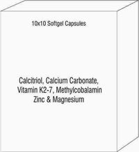 Soft Gelatin Capsule Of Calcitriol Calcium Carbonate Vitamin K2-7 Methylcobalamin Zinc Magnesium