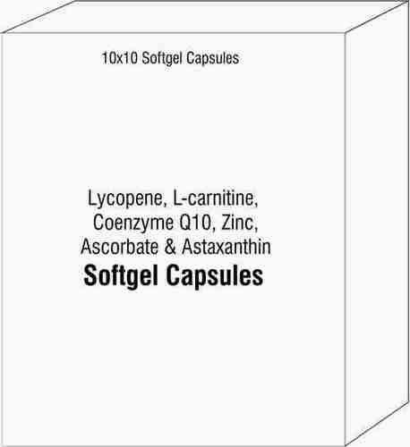 Softgel Capsules of Lycopene L-carnitine Coenzyme Q10 Zinc Ascorbate and Astaxanthin