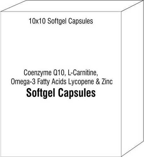 Coenzyme Q10 L-Carnitine Omega-3 Fatty Acids Lycopene and Zinc Softgel Capsules