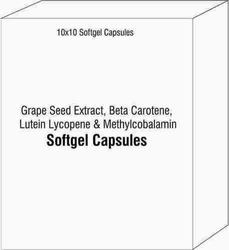 Soft Gelatin Capsules Of Grape Seed Extract Beta Carotene Lutein Lycopene and Methylcobalamin