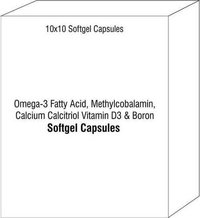 Soft Gelatin Capsule of Omega-3 Fatty Acid Methylcobalamin Calcium Calcitriol Vitamin D3 and Boron