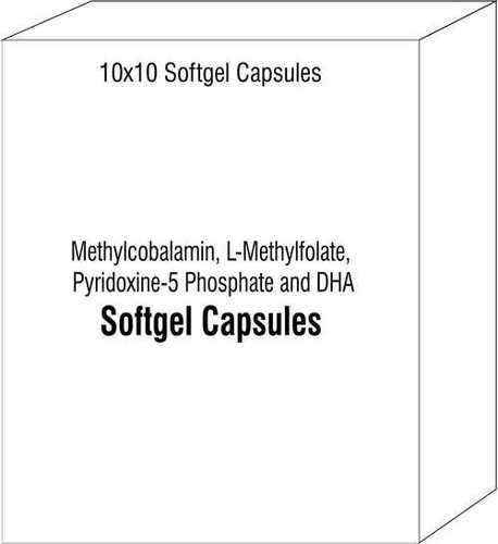 Soft Gelatin Capsule Of Methylcobalamin L-Methylfolate Pyridoxine-5 Phosphate and DHA