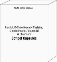 Soft Gelatin Capsule of Inositol D-Chiro N-acetyl Cysteine D-chiro Inositol Vitamin D3 Chromium