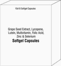 Softgel Capsules of Grape Seed Extract Lycopene Lutein Multivitamin Folic Acid Zinc and Selenium