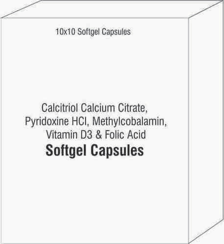 Calcitriol Calcium Citrate Pyridoxine Hcl Methylcobalamin Vitamin D3 and Folic Acid Softgel Capsules