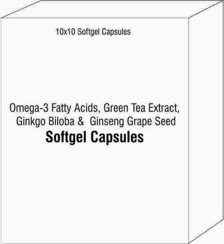 Softgel Capsules of Omega-3 Fatty Acids Green Tea Extract Ginkgo Biloba Ginseng Grape Seed Extract