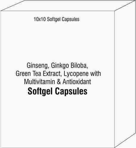 Ginseng Ginkgo Biloba Green Tea Extract Capsules Lycopene with Multivitamin and Antioxidant Soft Gel