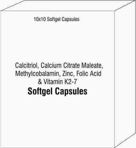 Calcitriol Calcium Citrate Maleate Methylcobalamin Zinc Capsules Folic Acid Vitamin K2-7 Softgel Cap