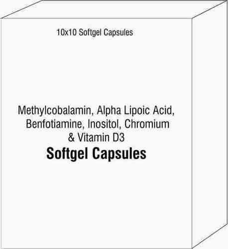 Methylcobalamin Alpha Lipoic Acid Benfotiamine Inositol Chromium and Vitamin D3 Softgel Capsule