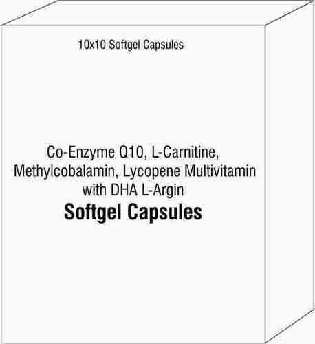 Softgel Capsules of Co-Enzyme Q10 L-Carnitine Methylcobalamin Lycopene Multivitamin with DHA L-Argin