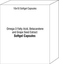 Omega-3 Fatty Acid Betacarotene and Grape Seed Extract Softgel Capsules