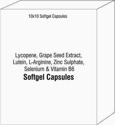 Softgel Capsules Of Lycopene Grape Seed Extract Lutein L-arginine Zinc Sulphate Selenium Vitamin B6