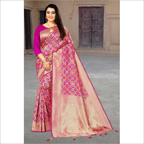 Pink Ladies Cotton Silk Saree