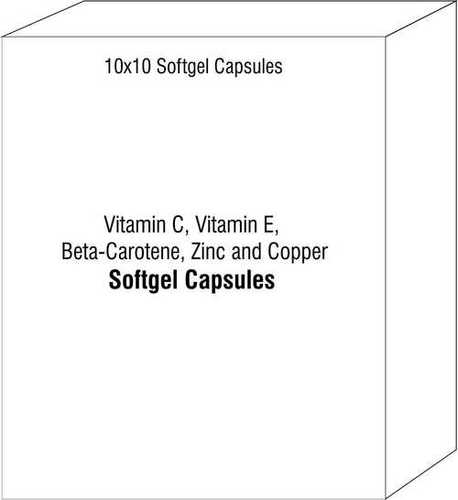 Softgel Capsules of Vitamin C Vitamin E Beta-Carotene Zinc and Copper