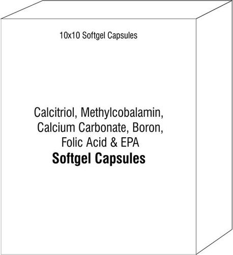 Soft Gelatin Capsule Of Calcitriol Methylcobalamin Calcium Carbonate Boron Folic Acid With Epa