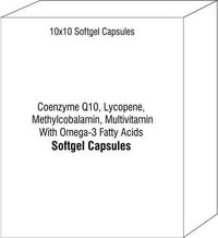 Softgel Capsules of Coenzyme Q10 Lycopene Methylcobalamin Multivitamin With Omega-3 Fatty Acids