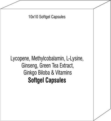 Lycopene Methylcobalamin L-Lysine Ginseng Green Tea Extract Ginkgo Biloba and Vitamins Softgel