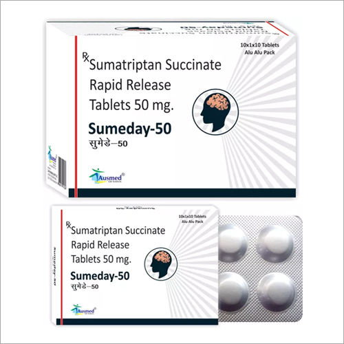 50 Mg Sumatriptan Succinate Rapid Release Tablets General Medicines