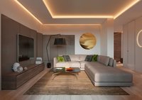 Pop False Ceiling - Plaster Of Paris, 8-12 Mm Thickness, White Finish | Customizable Cove Design, Flat Texture, On-site Application
