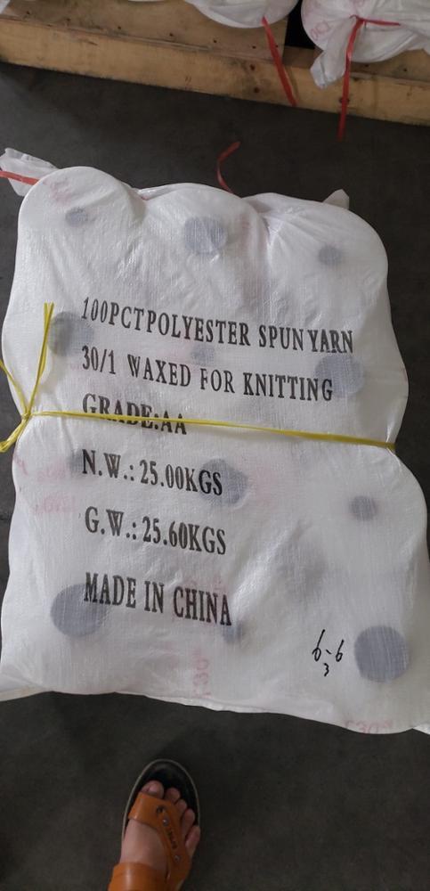 30s1 virgin raw white Polyester Spun Yarn