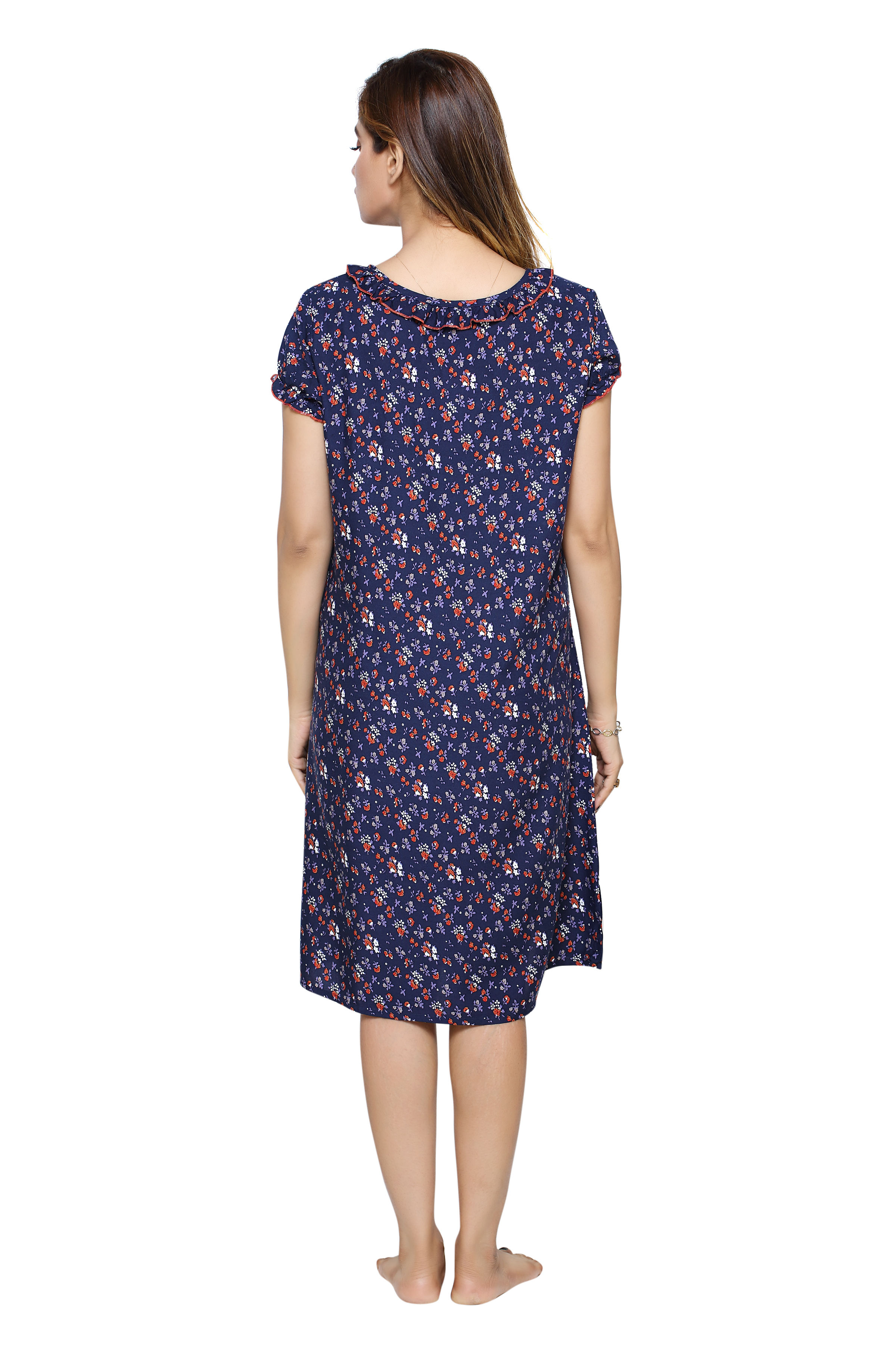 pdpm ladies rayon printed nighty short nighty