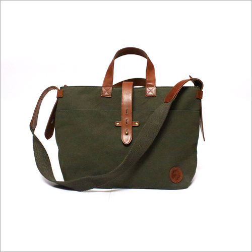 Waxed Canvas and Leather Women's Handbag