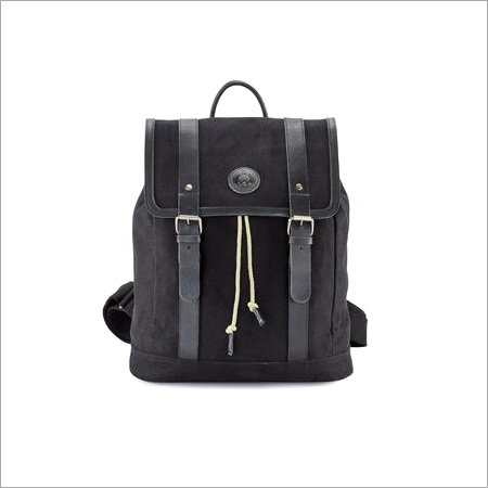 waxed canvas and leather backpack