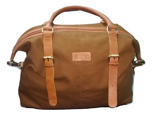Waxed Canvas and Genuine Leather Duffle Bag