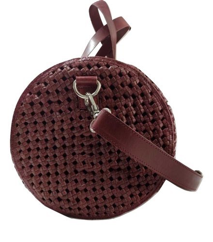 Genuine Leather Weaved Duffle Bag
