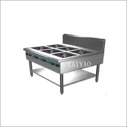 Stainless steel gas range with 6 Burners