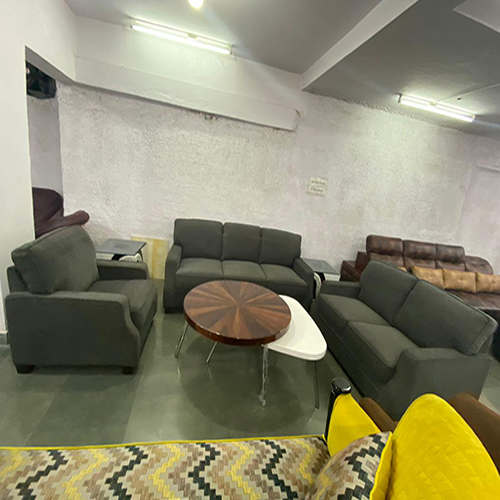 Two Seater Sofa Set - Fabric & Wood, 60x80x36 Inches, Gray | Seating Capacity: Two, 1 Year Warranty, Ideal for Residential & Office Spaces