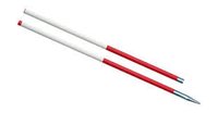 Ranging Rod Labcare - Mild Steel, 2 Meters, Red & White Bands | Sectional, Lightweight, Rust-resistant, Brass Caps