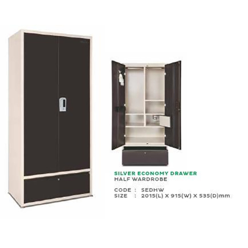 Silver 3 Shelves Almirah