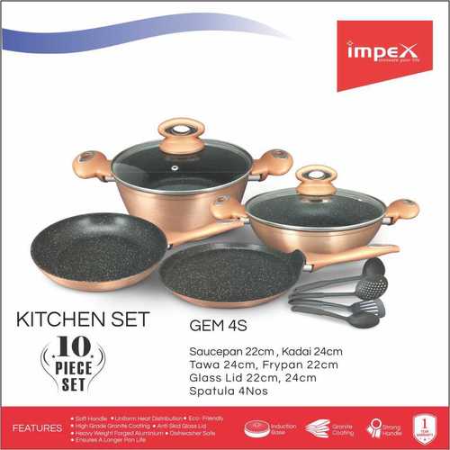 IMPEX Nonstick Cookware Forged 4 Pc Set (GEM 4S)