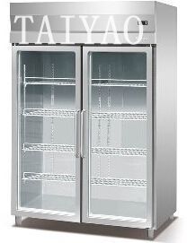 2 glass door display freezer