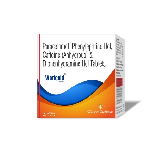 Truworth Woricold Tab ( Paracetamol + Phenylephrine + Caffeine + Diphenhydramine Tablets) By TRUWORTH HEALTHCARE
