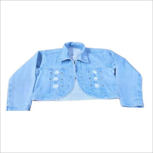 Ladies Fashionable Short Denim Jacket - Denim, Size L, M, S, XL, XXL | Washable, Sleeveless, Designed for Winter Wear, Women's Fashion