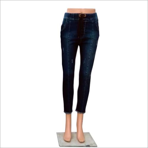 Ladies Straight Fit Denim Jeans - Denim, 38 Inch Length, Dark Blue | Washable, Ankle Length, Comfortable for Spring, Summer, and Winter