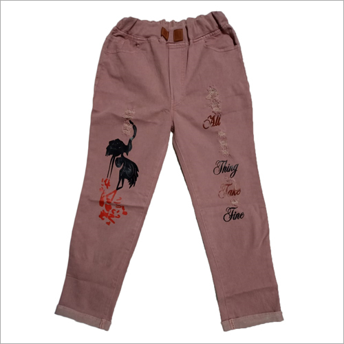 Ladies Printed Denim Jogger - Denim Material, Washable Fabric | Versatile for Women Across All Seasons: Summer, Rainy, Spring, Winter