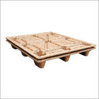 Pressed Wood Pallet - Pressed Wood, 1200x800x140 Mm, Natural Wood, 4-way Entry | Ispm-15 Compliant, Moisture Resistant, Stackable