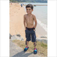 Boys Cargo Capri - Denim Fabric, Black Color | Stylish And Comfortable With Non-fading Design, Side Pockets, And All-season Versatility