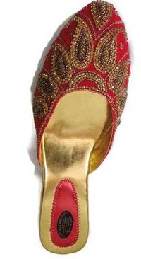 Red Embroidered Ladies Sandals