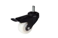 White Nylon Puff Single Castor Wheel with Double Break