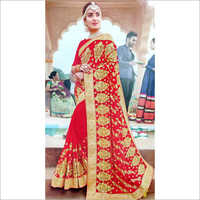 Heavy Embroidered Bridal Saree